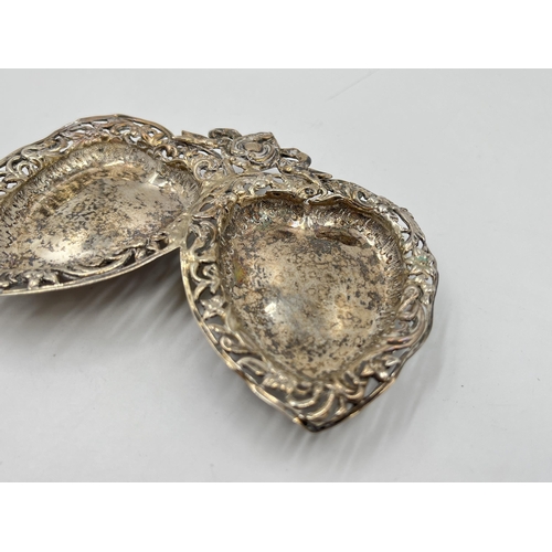 2312 - A Victorian hallmarked Birmingham silver double trinket dish, dated 1893 - approx. gross weight 38g ... 