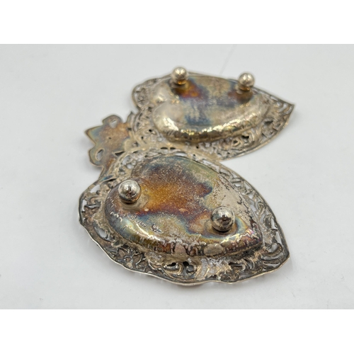 2312 - A Victorian hallmarked Birmingham silver double trinket dish, dated 1893 - approx. gross weight 38g ... 