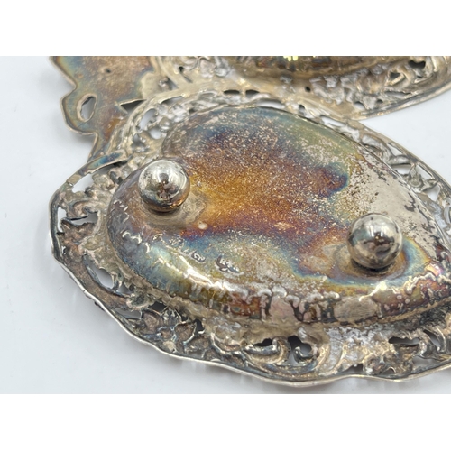 2312 - A Victorian hallmarked Birmingham silver double trinket dish, dated 1893 - approx. gross weight 38g ... 