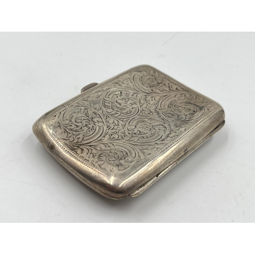 2322 - An Edwardian Robert Pringle & Sons hallmarked Birmingham silver cigarette case, dated 1904 - approx.... 