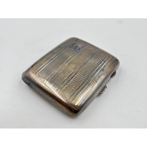 2329 - A George V J Gloster Ltd hallmarked Birmingham silver cigarette case, dated 1926 - approx. gross wei... 