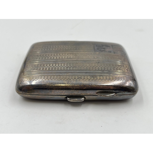 2329 - A George V J Gloster Ltd hallmarked Birmingham silver cigarette case, dated 1926 - approx. gross wei... 