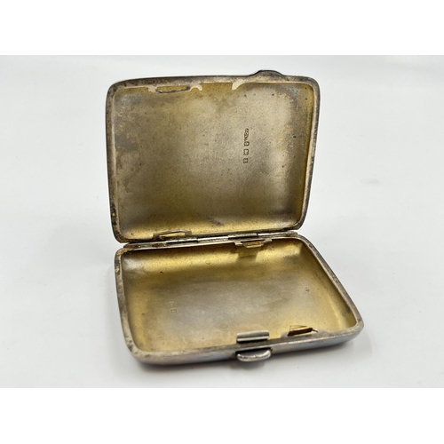 2329 - A George V J Gloster Ltd hallmarked Birmingham silver cigarette case, dated 1926 - approx. gross wei... 