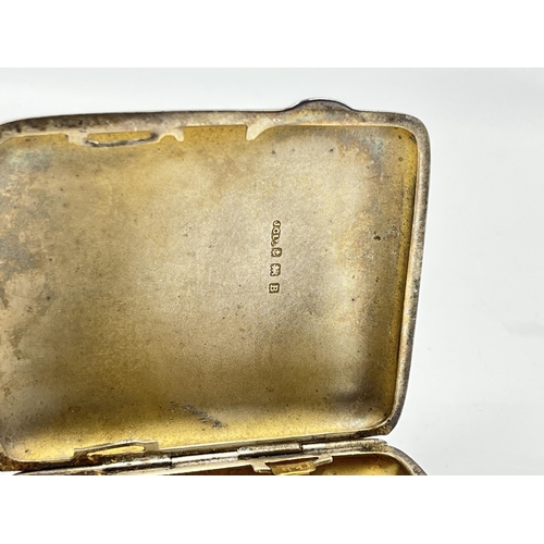 2329 - A George V J Gloster Ltd hallmarked Birmingham silver cigarette case, dated 1926 - approx. gross wei... 