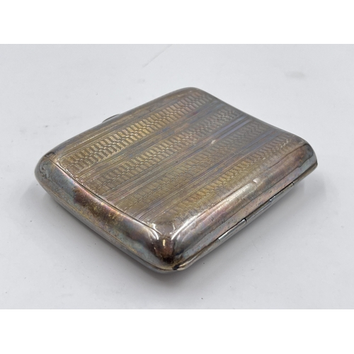 2329 - A George V J Gloster Ltd hallmarked Birmingham silver cigarette case, dated 1926 - approx. gross wei... 