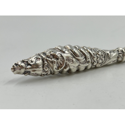 2335 - An Edwardian hallmarked Birmingham silver handled letter opener, dated 1904 - approx. gross weight 3... 