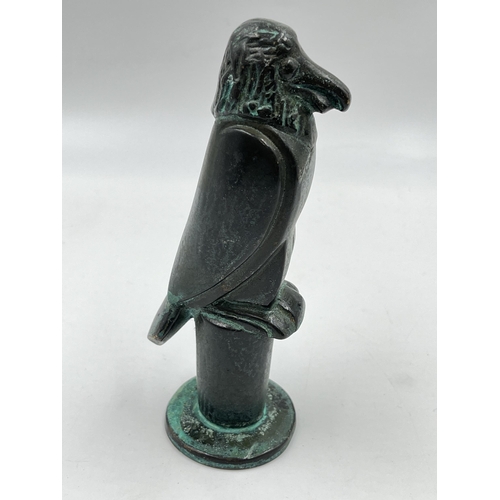 2353 - An antique bronze figurine in the form of a bird - approx. 15cm high