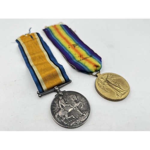 2362 - Two WWI medals presented to 282052 PNR. R. Brassington R. E.