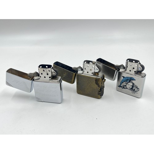 2346 - Three boxed Zippo cigarette lighters, one 207 Mazzi Season, one #230 Brush Chrome FT and one Antique... 