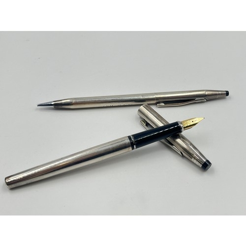 2347 - A boxed Cross .925 silver fountain pen and pencil set - approx. gross weight 37g