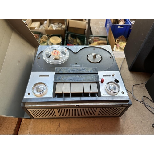 Two reel-to-reel tape players, one Stella ST458/00 Stellaphone and one  British Radio Corp. Ltd. Ferg