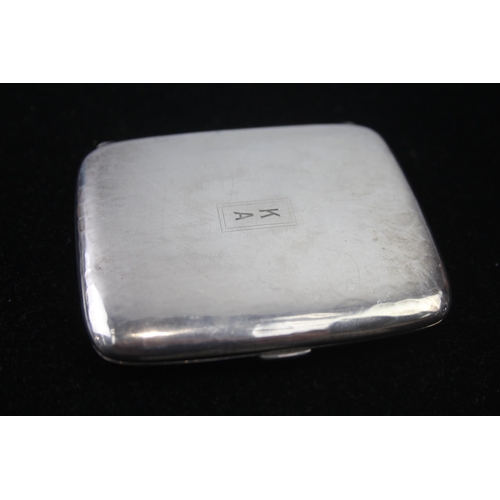 2155 - A vintage sterling silver cigarette case, stamped Napier - approx. gross weight 74g and 7cm x 8cm