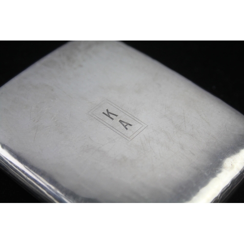 2155 - A vintage sterling silver cigarette case, stamped Napier - approx. gross weight 74g and 7cm x 8cm