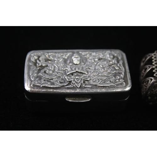 2168 - Two hallmarked .925 and .950 continental silver trinket boxes - approx. gross weight 34g