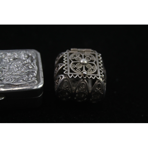 2168 - Two hallmarked .925 and .950 continental silver trinket boxes - approx. gross weight 34g