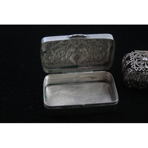 2168 - Two hallmarked .925 and .950 continental silver trinket boxes - approx. gross weight 34g