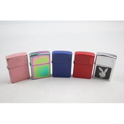 2184 - Five Zippo cigarette lighters