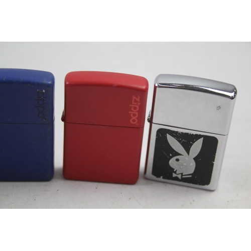 2184 - Five Zippo cigarette lighters