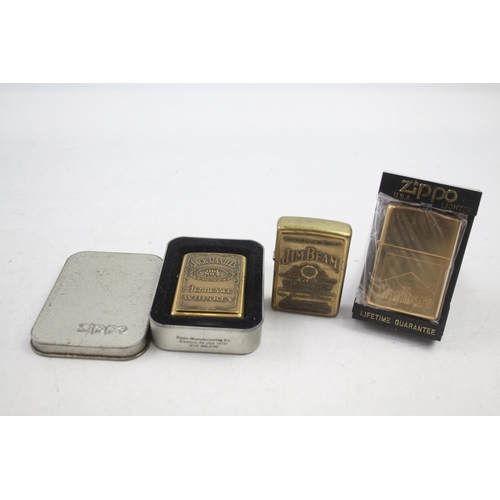 2186 - Three Zippo cigarette lighters