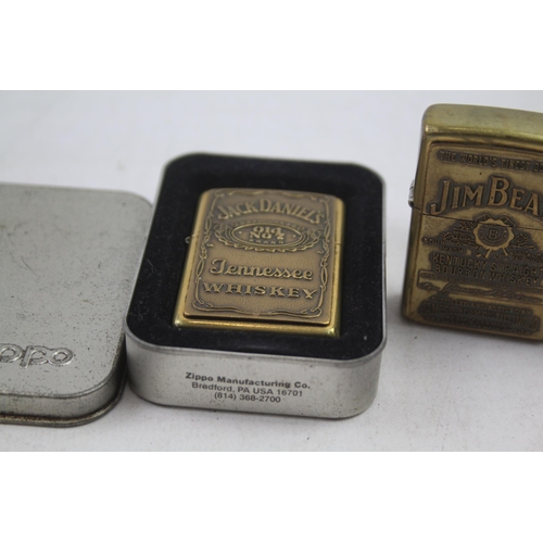 2186 - Three Zippo cigarette lighters