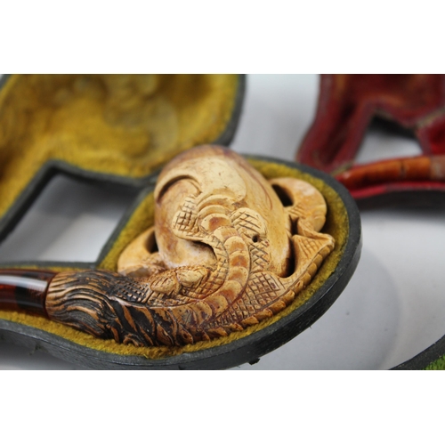 2188 - Five vintage meerschaum smoking pipes