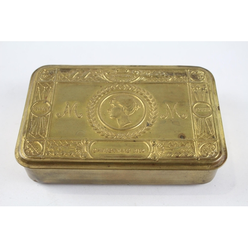 2195 - A WWI brass Princess Mary Christmas tin