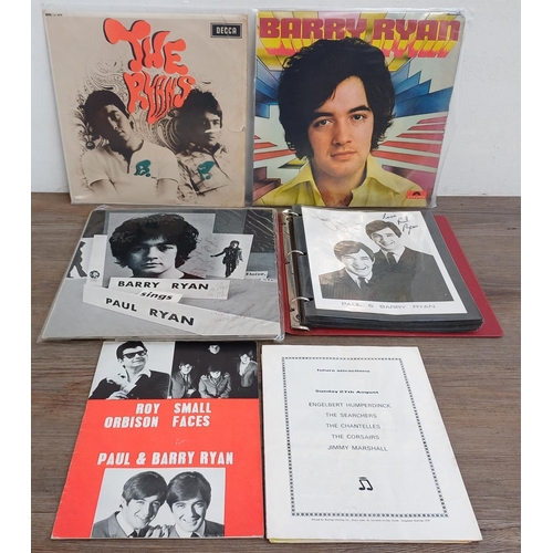 678 - A collection of memorabilia and LP vinyl records mostly featuring Paul and Barry Ryan to include man... 