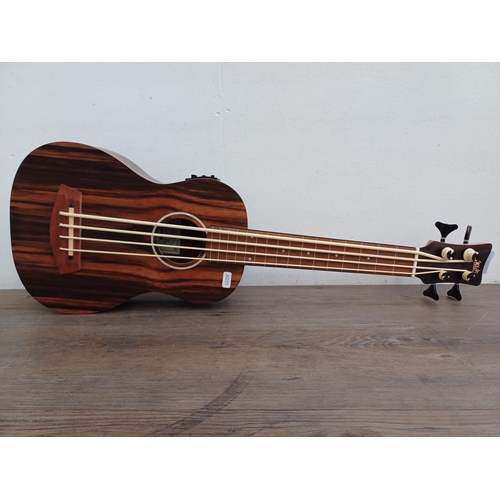 694 - An Aklot AKBU30 fretless electro-acoustic bass ukulele