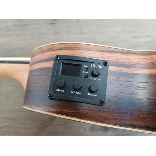 694 - An Aklot AKBU30 fretless electro-acoustic bass ukulele