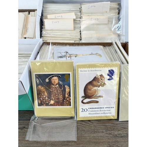 505 - A large collection of Royal Mail PHQ cards to include King Henry VIII, Pictorial etc.