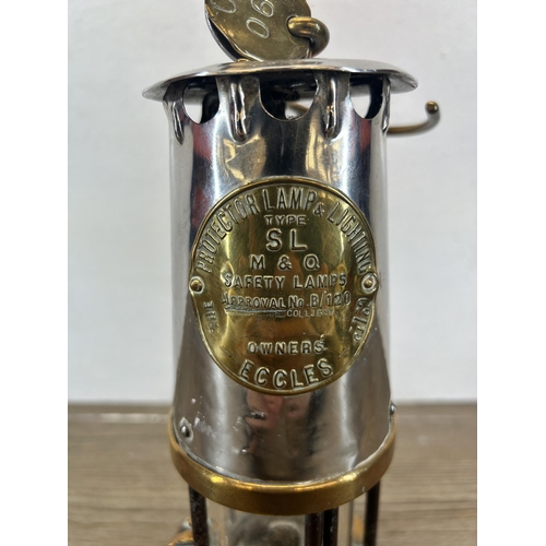 510 - An early 20th century Protector Lamp & Lighting Co Ltd type SL M&Q miners lamp - approx. 23cm high