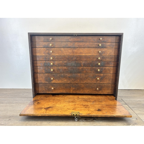 530 - A mid 20th century eight drawer engineers tool chest - approx. 47cm high x 61cm wide x 23cm deep