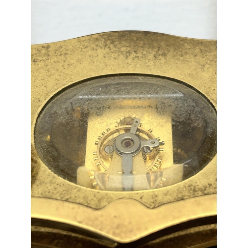 549 - An Angelus brass and lapis lazuli carriage clock - approx. 12.5cm high x 8cm wide x 7cm deep