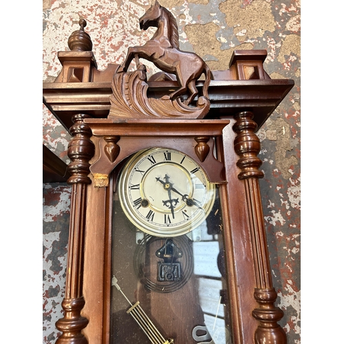 553 - Two 19th century style chiming wall clocks