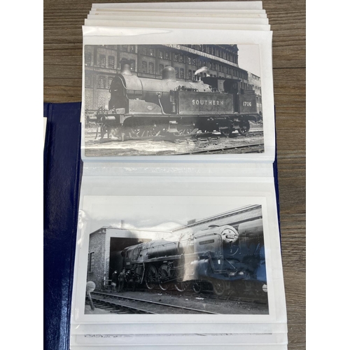 492 - A collection of black and white locomotive photographs to include British Railways, LNER etc.