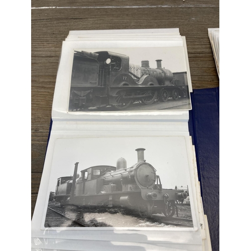 492 - A collection of black and white locomotive photographs to include British Railways, LNER etc.