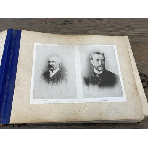 493 - A Victorian album containing a collection of yachtsman black and white photographs