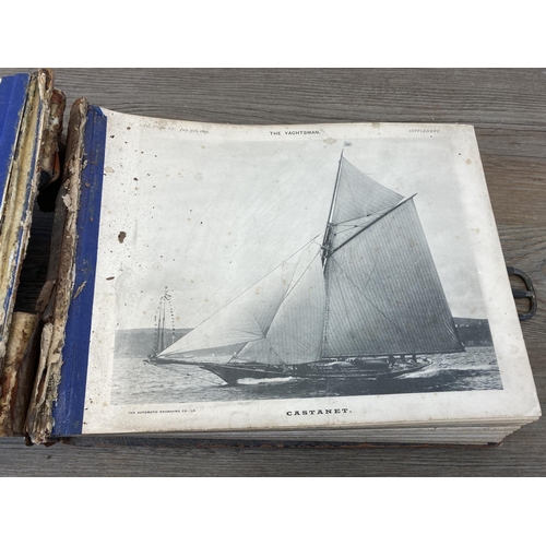 493 - A Victorian album containing a collection of yachtsman black and white photographs