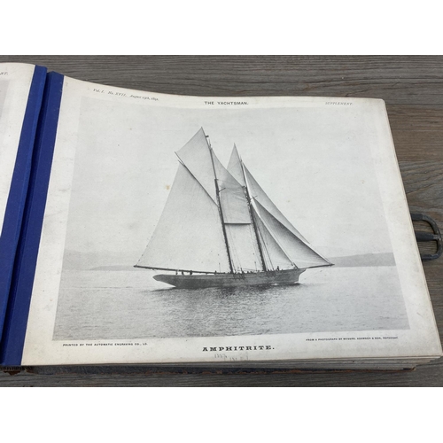 493 - A Victorian album containing a collection of yachtsman black and white photographs