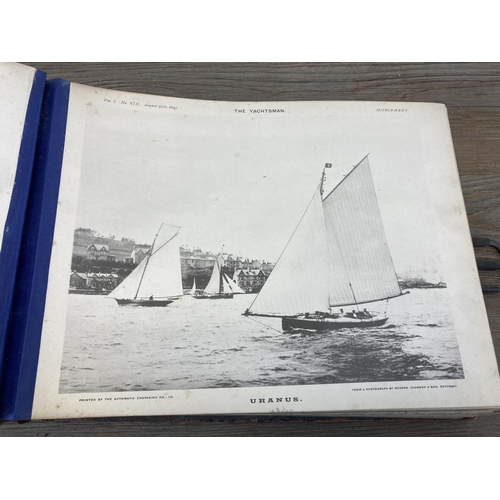 493 - A Victorian album containing a collection of yachtsman black and white photographs