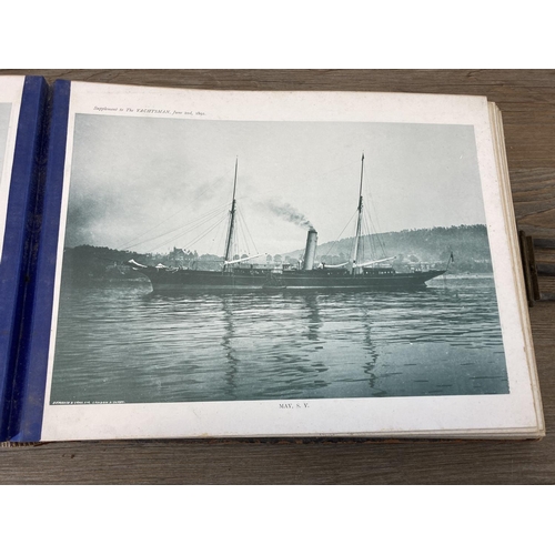 493 - A Victorian album containing a collection of yachtsman black and white photographs