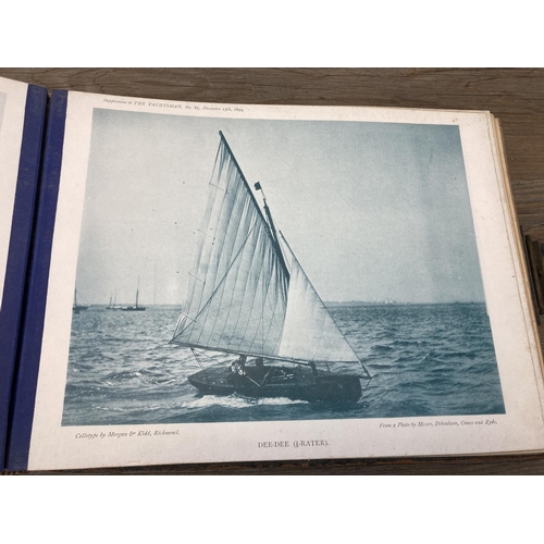 493 - A Victorian album containing a collection of yachtsman black and white photographs