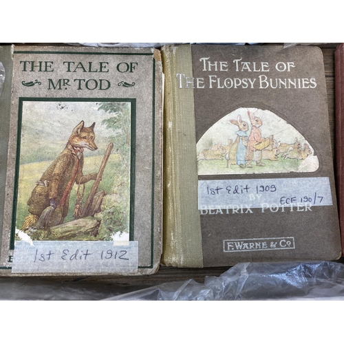 498 - A large collection of Beatrix Potter books to include The Tailor of Gloucester, The Tale of Two Bad ... 