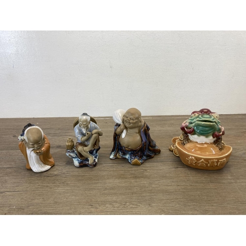 349 - A collection of Chinese porcelain figurines to include Mudmen etc.