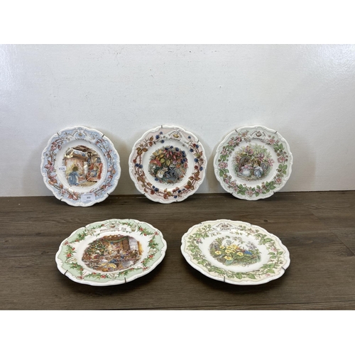 352 - Five Royal Doulton The Brambly Hedge Gift Collection plates, Spring, Summer, Autumn, Winter and Midw... 