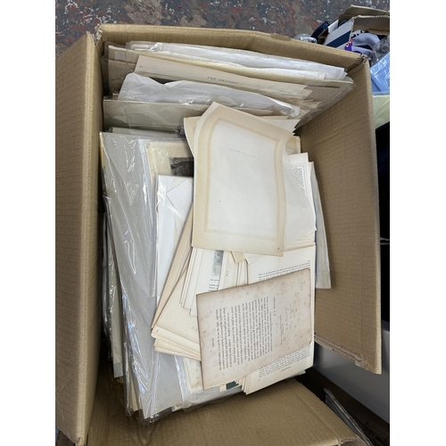 899 - Six boxes containing a large collection of antique and later book cut outs