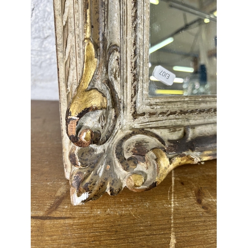 232 - A French Louis XVI style white and gilt framed wall mirror - approx. 70cm high x 90cm wide