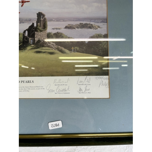 233 - A framed Philip West Diamonds and Pearls pencil signed limited edition no. 1000 of 1000 print - appr... 