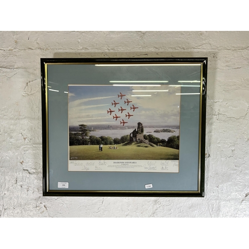 233 - A framed Philip West Diamonds and Pearls pencil signed limited edition no. 1000 of 1000 print - appr... 