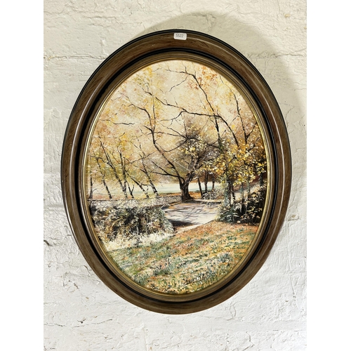 236 - A late 20th century framed Pamela Dorey oil on canvas - approx. 72cm high x 57cm wide